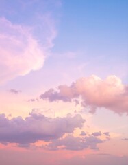 Obraz premium Pastel sunset cloudscape, tranquil scene, outdoor