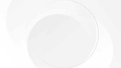 Modern abstract white background with transparent layers circle shape with shadow.