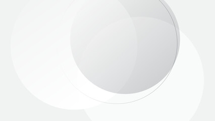 Modern abstract white background with transparent layers circle shape with shadow.