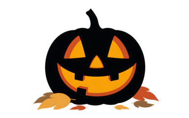 Halloween Jack-o'-lantern with Leaves image