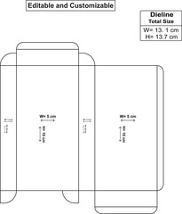 Dieline template die-cut design, box template design. medicine box design