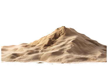 A pile of sand isolated on a transparent background