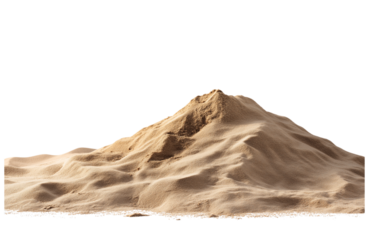 A pile of sand isolated on a transparent background