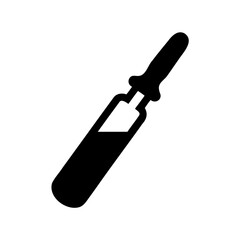 Black and white illustration of a screw driver isolated on white background