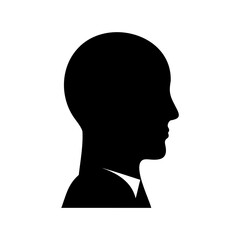 A Silhouette of a Head in Profile Wearing Business Attire Image