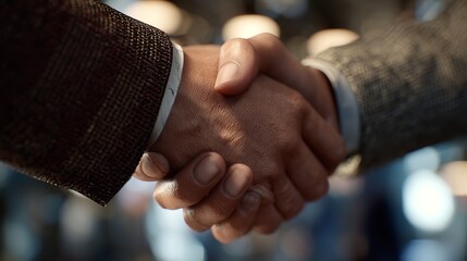 Businessmans handshake. Successful businessmen handshaking after good deal