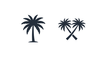 Two stylized palm tree silhouettes icons representing tropical destinations.