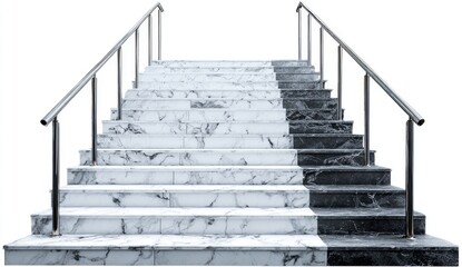 Fototapeta premium Stairway to choice, black and white marble