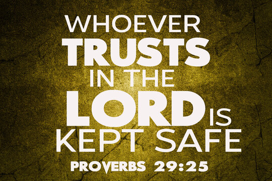 Bible Verses  Trust " Whoever trusts in the lord is kept safe proverbs 29:25 "