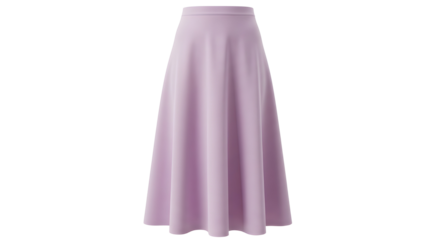 Long Purple Skirt isolated on White Background | Flowing Midi Fashion for Elegant Casual Wear