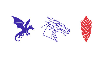 Obraz premium Dragon and Nature Graphic Elements.