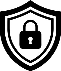 Security shield icon, security shield logotypes with  lock. Safety shield symbols. Vector illustration
