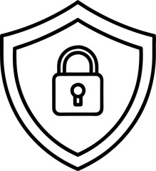 Security shield icon, security shield logotypes with  padlock. Safety shield symbols. Vector illustration