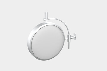 round advertising sign board isolated on white background. 3d illustration