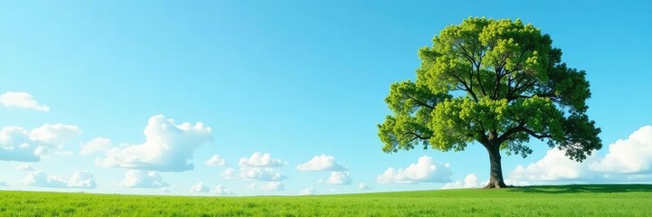 Tree against the clear blue morning sky with subtle clouds, foliage, clouds, tree