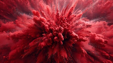 Vibrant crimson ink explosion in water