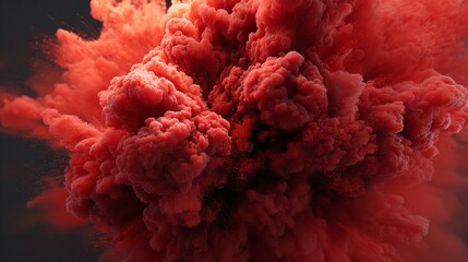 Vibrant crimson ink explosion in water