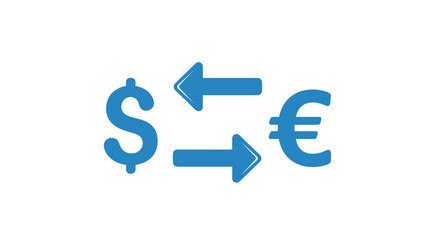 Currency exchange illustration showing dollar to euro conversion concept.