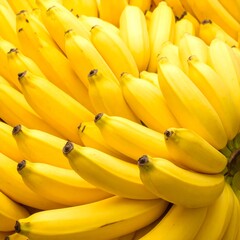 Banana Bonanza: A close-up image showcases a vibrant cluster of ripe bananas, presenting their bright yellow peels in a visually appealing and refreshing manner.