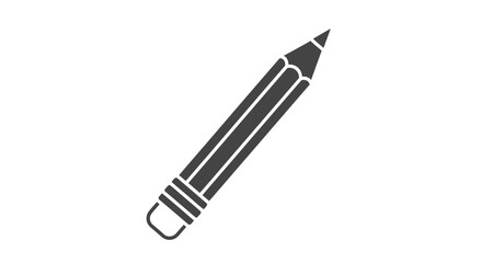 Simple black pencil glyph icon for writing and drawing.