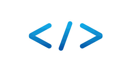 Blue Code Symbol Graphic Design.