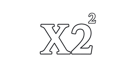 Mathematical expression X2 with a superscript 2 outlined in black on a white background.