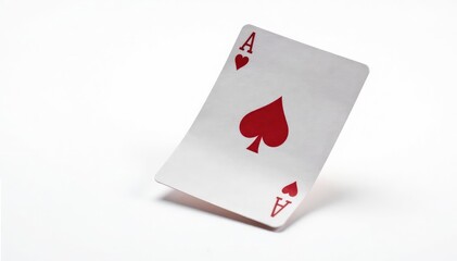 Obraz premium A single playing card flipped, isolated on white , red, black