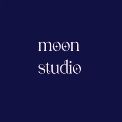 This logo features the words “Moon Studio” with a star in the center of the letter “o” in the word moon. The star element reinforces the themes of night, creativity, and imagination, logotype, photo, 