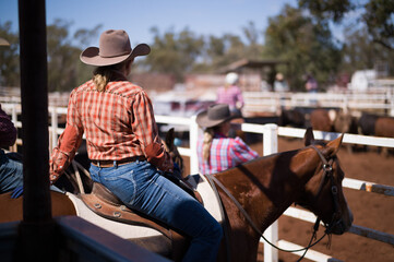 watching Camp draft activities on horse back 
