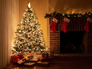 Cozy Christmas Eve by the Fireplace