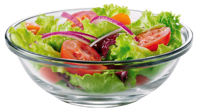 Fresh salad in a clear glass bowl (4)