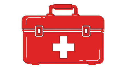Red First Aid Kit Medical Supplies Emergency Preparedness.