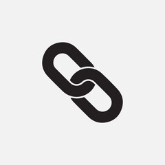 Two chain links icon vector. 
