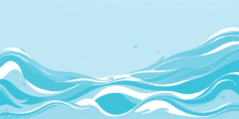 Abstract Ocean Waves Background in Blue and White a Serene Graphic Design