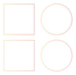 ハートラインのかわいい装飾フレームセット