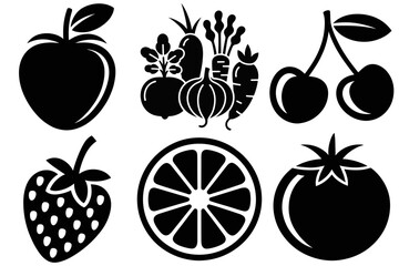 set of fruits and vegetables