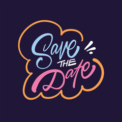 A colorful and vibrant Save The Date announcement design to celebrate your special day