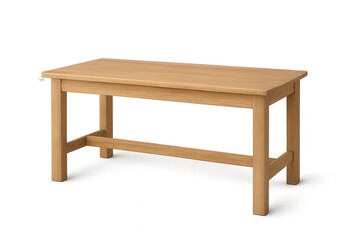 Fototapeta premium Minimalist light wood dining table, featuring clean lines and neutral tone, ideal for contemporary home styling