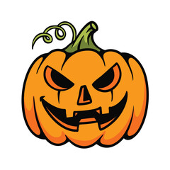Playful Halloween Cartoon of a Grinning Pumpkin