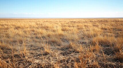 Vast, golden, dry grassland landscape