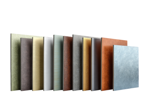 Variety of rectangular panels in various colors and textures