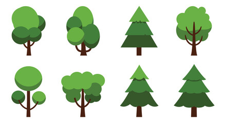 a variety of trees including pine and deciduous types