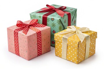 Gift boxes isolated on white background