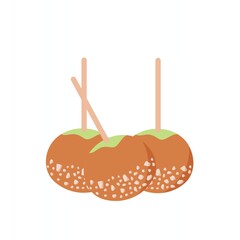Sweet caramel apples decorative vector cartoon illustration