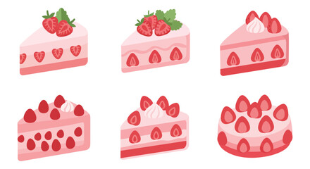 delicious strawberry cakes with cream and fresh toppings