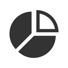 Pie chart for analysis statistic icon isolated on transparent background