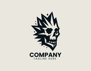 Obraz premium Mountain Skull Nature Logo