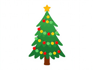 Fototapeta premium Decorated Christmas Tree Illustration