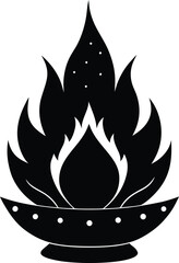 vector fire icon on black background