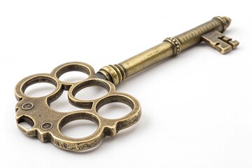 Brass knuckleduster weapon for hand isolated on white background